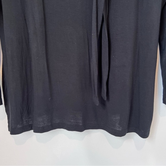 i Jeans By Buffalo Black Julee Tie Neck Long Sleeve Tunic Stretch Top Large NWOT - Picture 5 of 15